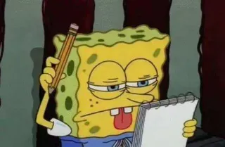 😕 Spongebob Squarepants spongebob, gambar, berpikir, kartun whatsapp sticker