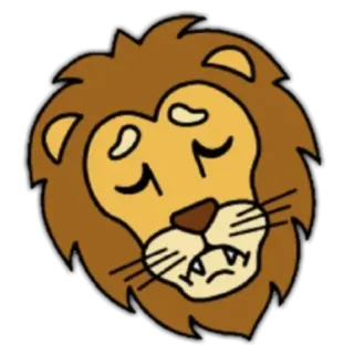 🦁 lion, animal, dessin animé, mignon, dormir, mammifère whatsapp sticker