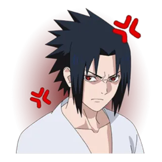 💢 Sasuke Uchiha Naruto Аниме, Манга, Саске, Учиха, Злой, Красный telegram sticker