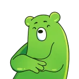 🤣 niedźwiedź, zielony, kreskówka, słodki, przyjazny, zwierzę telegram sticker