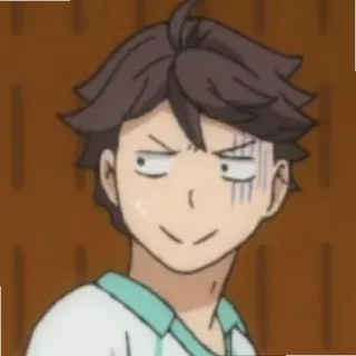 🦉 Oikawa Tooru Haikyuu!! оикава, haikyuu, аниме, манга, смешной, персонаж, мем telegram sticker