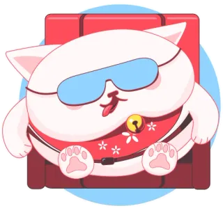 😴 кот, солнцезащитные очки, милый, мультфильм, животное, наклейка whatsapp sticker