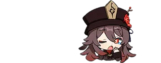 🌟 Hu Tao Genshin Impact Anime, Chibi, Fofo, Video game, Personagem telegram sticker