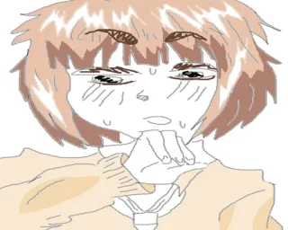 😢 anime, cartone animato, disegno, ritratto, persona, illustrazione telegram sticker