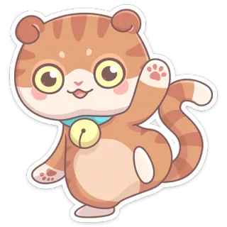 👋 кот, милый, кавайный, животное, котёнок, питомец telegram sticker