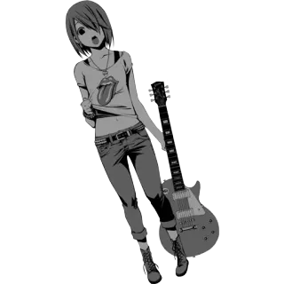 😛 anime, girl, guitar, music, cartoon telegram sticker