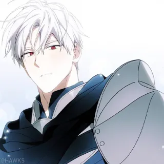 🖤 Anime, Manga, Personnage, Cheveux Blancs, Yeux Rouges, Fantaisie, Beau, Mâle telegram sticker