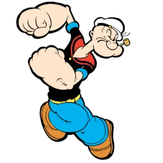 😤 Popeye desenho animado, marinheiro, espinafre, cachimbo, banda desenhada telegram sticker
