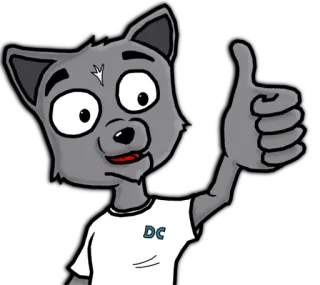 👍 Cartoon, Wolf, Daumen hoch, Tier, Figur telegram sticker