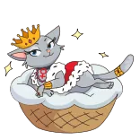 👸 gato, rainha, coroa, real, animal, fofo, adesivo whatsapp sticker