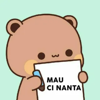 🐻 MAU CI NANTA bear, cute, animal, cartoon, greeting, message telegram sticker