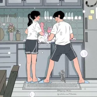 💕 myoung-micho
grafolio.com/yjminiko pareja, gato, baño, cocina, amor, familia telegram sticker