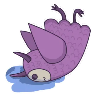 😨 pájaro, morado, dibujos animados, animal, lindo telegram sticker