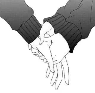 💞 manos, tomados de la mano, anime, manga, amor, relación, pareja telegram sticker
