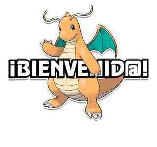 👋 Dragonite Pokemon ¡BIENVENIDA! dragonir, pokemon, willkommen, willkommen, grüße whatsapp sticker