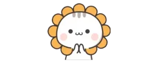 ✨ süß, kawaii, Katze, Sonnenblume, Cartoon telegram sticker