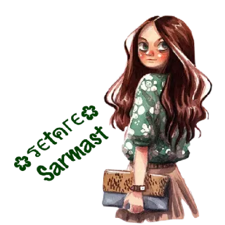 🙎 @etnrea Sarmasi vrouw, mode, kunst, digitale kunst, cartoon telegram sticker