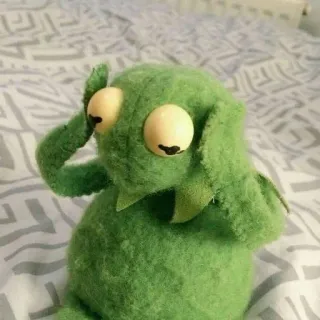 🤯 Kermit Kermit de Kikker, Muppet, pop, groen, meme telegram sticker