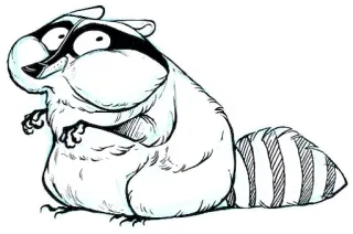 🦴 raccoon, animal, cartoon, illustration, wildlife telegram sticker