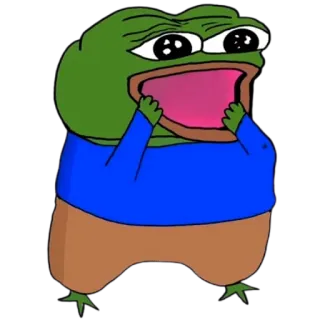 🤩 Pepe the Frog ếch, Pepe, meme, mắt to, hoạt hình telegram sticker