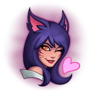 😘 Ahri League of Legends Ahri, League of Legends, LoL, emote, cat, fox, video game telegram sticker