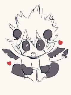 🤧 fofo, kawaii, desenho animado, criatura, chibi, adorável, fantasia, corações telegram sticker