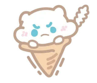 🍦 helado, gato, lindo, cono, postre, animal, kawaii telegram sticker