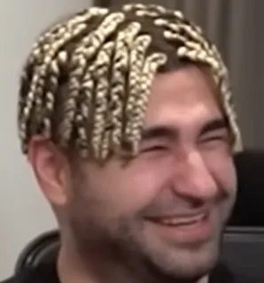 😆 man, person, smiling, braids, hairstyle telegram sticker