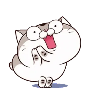 😊 gato, dibujo animado, lindo, feliz, emocionado, animal whatsapp sticker