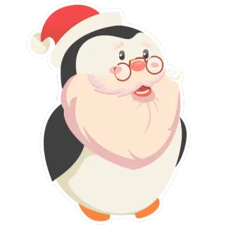 🐧 企鹅, 圣诞老人, 圣诞节, 假日, 冬天, 可爱 telegram sticker