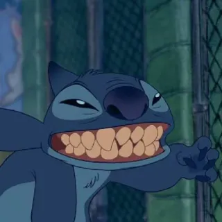 😁 Stitch Lilo & Stitch cartoon, Disney, alien, blauw, monster telegram sticker