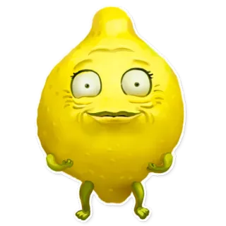 🙂 limão, fruta, desenho animado, emoji, personagem telegram sticker