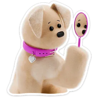 🐶 개, 강아지, 거울, 동물, 귀여운, 장난감 telegram sticker