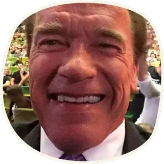 😆 Arnold Schwarzenegger Arnold Schwarzenegger, ator, celebridade, rosto, sorriso telegram sticker
