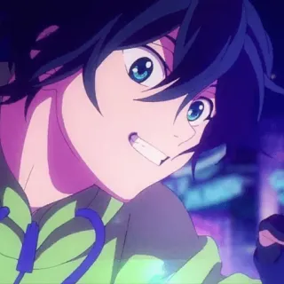 🥏 Anime, Personaggio, Sorriso, Cartone animato, Ragazzo, Ritratto telegram sticker