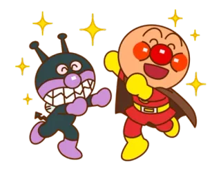 🐼 Anpanman Anpanman, Anime, Kreskówka, Japoński, Manga, Postacie, Animowane telegram sticker