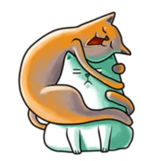 ❤ cat, animals, pet, cute, kawaii, illustration, sticker, sleeping telegram sticker