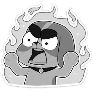 😡 angry, dog, cartoon, fire, furious, upset telegram sticker