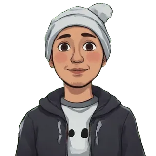 😘 orang, kartun, stiker, potret, topi, hoodie, avatar whatsapp sticker