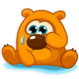 😢 triste, piangere, cartone animato, orso, sticker telegram sticker