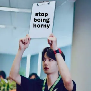 🤍 stop being horny Mème, Humour, Mème internet, coquin, presse-papiers telegram sticker