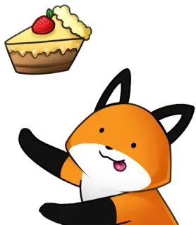 😋 zorro, tarta, dibujos animados, animal, lindo telegram sticker