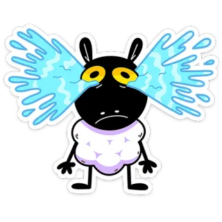 🐏 verdrietig, huilen, schaap, cartoon, dier, emotie whatsapp sticker