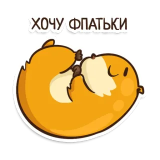 😴 ХОЧУ ФПАТЬКИ renard, animal, mignon, endormi, dessin animé whatsapp sticker