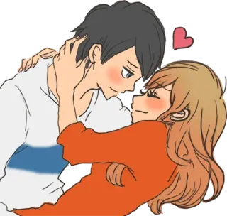 ❤️ 커플, 사랑, 로맨스, 하트, 만화, 애정 telegram sticker