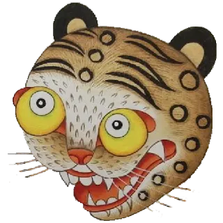😃 тигр, животное, дикая природа, лицо, иллюстрация, наклейка whatsapp sticker