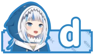 🔤 Gawr Gura d vtuber, anime, squalo, carino, gawr gura telegram sticker