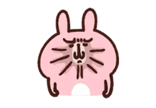 😡 кролик, зайчик, милый, наклейка, розовый whatsapp sticker