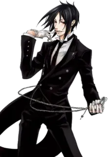 ⌚ Sebastian Michaelis Black Butler anime, sebastian michaelis, black butler, butler, demon, character telegram sticker