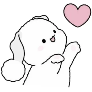 🌷 mignon, lapin, cœur, animal, autocollant, dessin animé whatsapp sticker